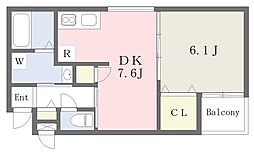 ＳＭＩＬＥハイツ鴻池 3階1DKの間取り