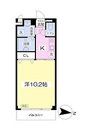 JR総武線 小岩駅 徒歩20分の賃貸マンション 1階1Kの間取り