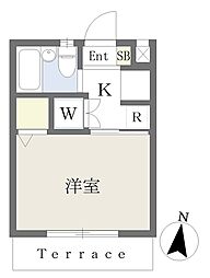 メゾンマロー 1Kの間取図画像