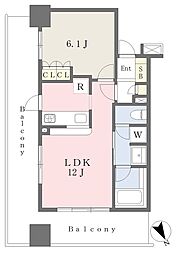 TIXTOWERUENO 1LDKの間取図画像