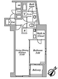 セントラルクリブ六本木2 1LDKの間取図画像