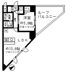 ベルドミール目黒 1LDKの間取図画像