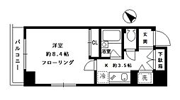 クレール目黒 1Kの間取図画像