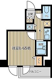 CITYSPIRE新富町 1Kの間取図画像