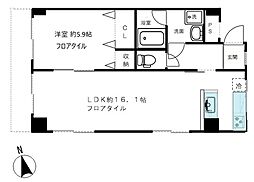 湯島台レジデンス 1LDKの間取図画像