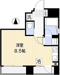 クラックスハイム六本木 ワンルームの間取図画像
