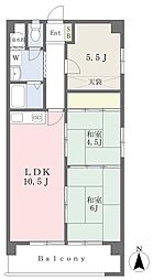 ニューコーポ植田I 3階3LDKの間取り