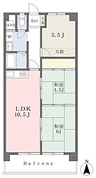 ニューコーポ植田I 3階3LDKの間取り