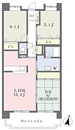 ファスティーナ植田 1205 12階3LDKの間取り