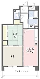 サンシャイン白山 2LDKの間取図画像