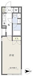 COZY茶屋ヶ坂 1Kの間取図画像