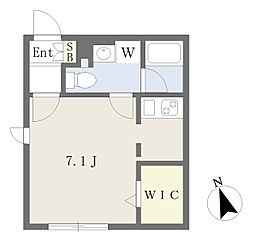 BRANCHE車道 ワンルームの間取図画像