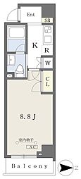 COZY阿由知通 1Kの間取図画像