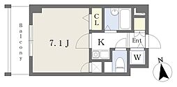 シーガル池下 1Kの間取図画像
