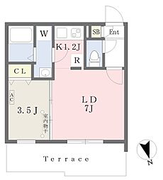 quador吹上NORTH 1LDKの間取図画像