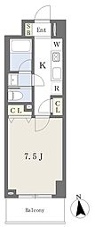 RicoEtoileMidorigaoka 1Kの間取図画像