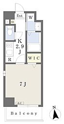 プレイズシード葵 1Kの間取図画像