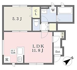 キアロスクーロ曽根 1LDKの間取図画像