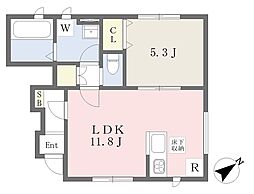 キアロスクーロ曽根 1LDKの間取図画像