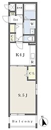 メゾン・ド・アルモニー 1DKの間取図画像