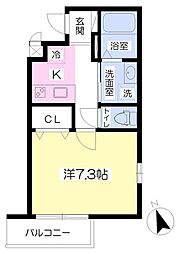 サンジコート姫路駅南 1Kの間取図画像