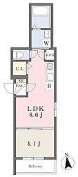 URBANSEA 1LDKの間取図画像