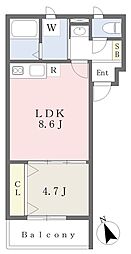 MISTRAL手柄山平和公園駅前 1LDKの間取図画像