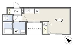 K-TSUCHIYAMA ワンルームの間取図画像