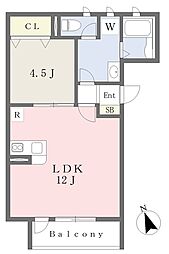 ミストラル西延末1 1LDKの間取図画像