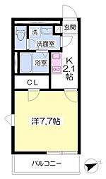 FORTUNA片田町 1Kの間取図画像
