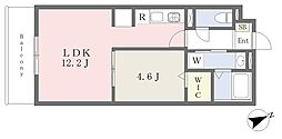 アミューズエビス 1LDKの間取図画像