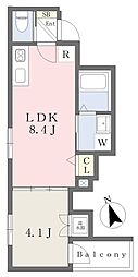 ヴェール幸町 1LDKの間取図画像