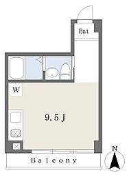 JR東北本線 仙台駅 徒歩10分の賃貸マンション 3階ワンルームの間取り