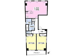 二日町大和ビル 5階2LDKの間取り