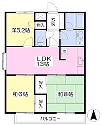 佐重ハイツ 3LDKの間取図画像
