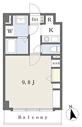 BES仙台新寺コート 1Kの間取図画像