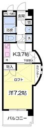 ル・トランスポール弐番館 1Kの間取図画像