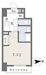 フォートレジデンス小田原八幡 1Kの間取図画像