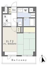 BES仙台新寺コート 1Kの間取図画像