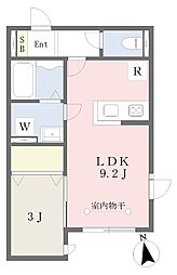 ピノクレール 1LDKの間取図画像