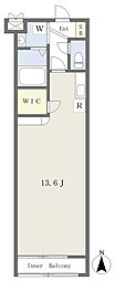 クレア小田原 ワンルームの間取図画像