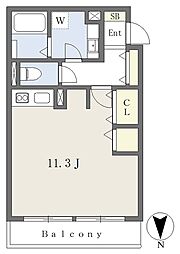 ノースキューブ ワンルームの間取図画像