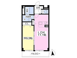 パルティールマキノ 1LDKの間取図画像