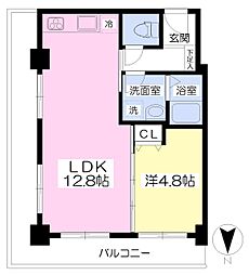 トーデンビル 1LDKの間取図画像
