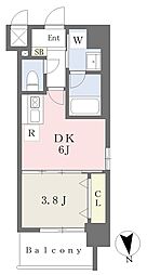 LevidaQuo南堀江 1DKの間取図画像