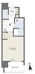 EXE上町台 1Kの間取図画像