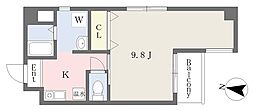 エクセレント南新町 1Kの間取図画像