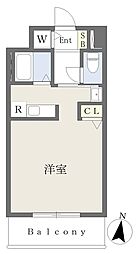 アブレスト京橋 ワンルームの間取図画像