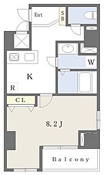 D-room城東 1Kの間取図画像