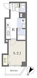 みおつくし此花 1Kの間取図画像